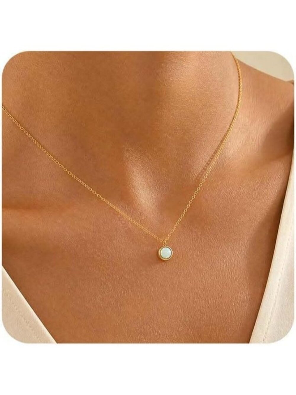 Women's White Opal Gold Starfish Cz Moon Horseshoe Opal Choker Necklace